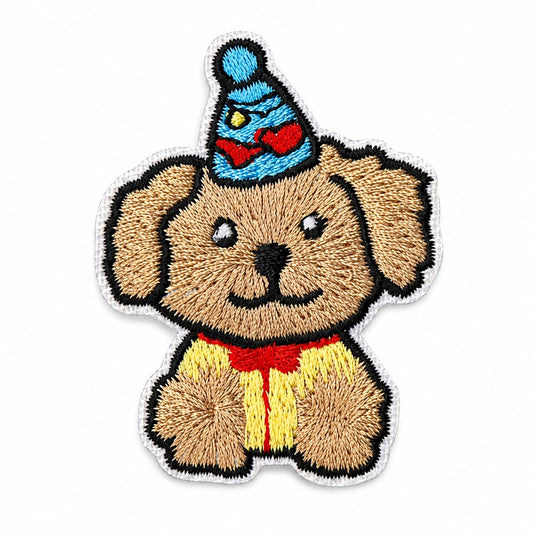 Birthday Dog Iron-On Embroidered Patch