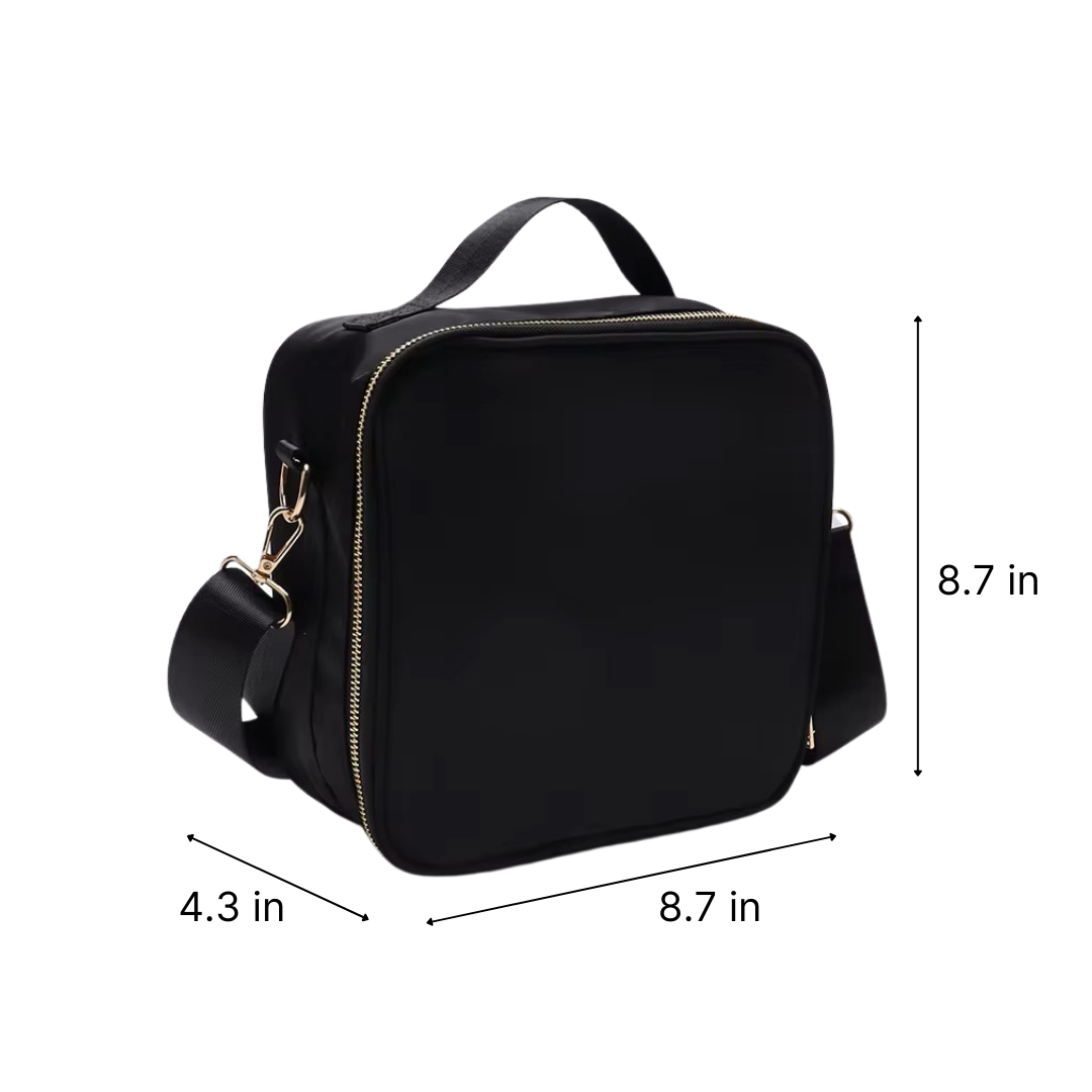 Kids’ Insulated Nylon Lunch Bag – Customizable with Patches & Fun Details ''Black''