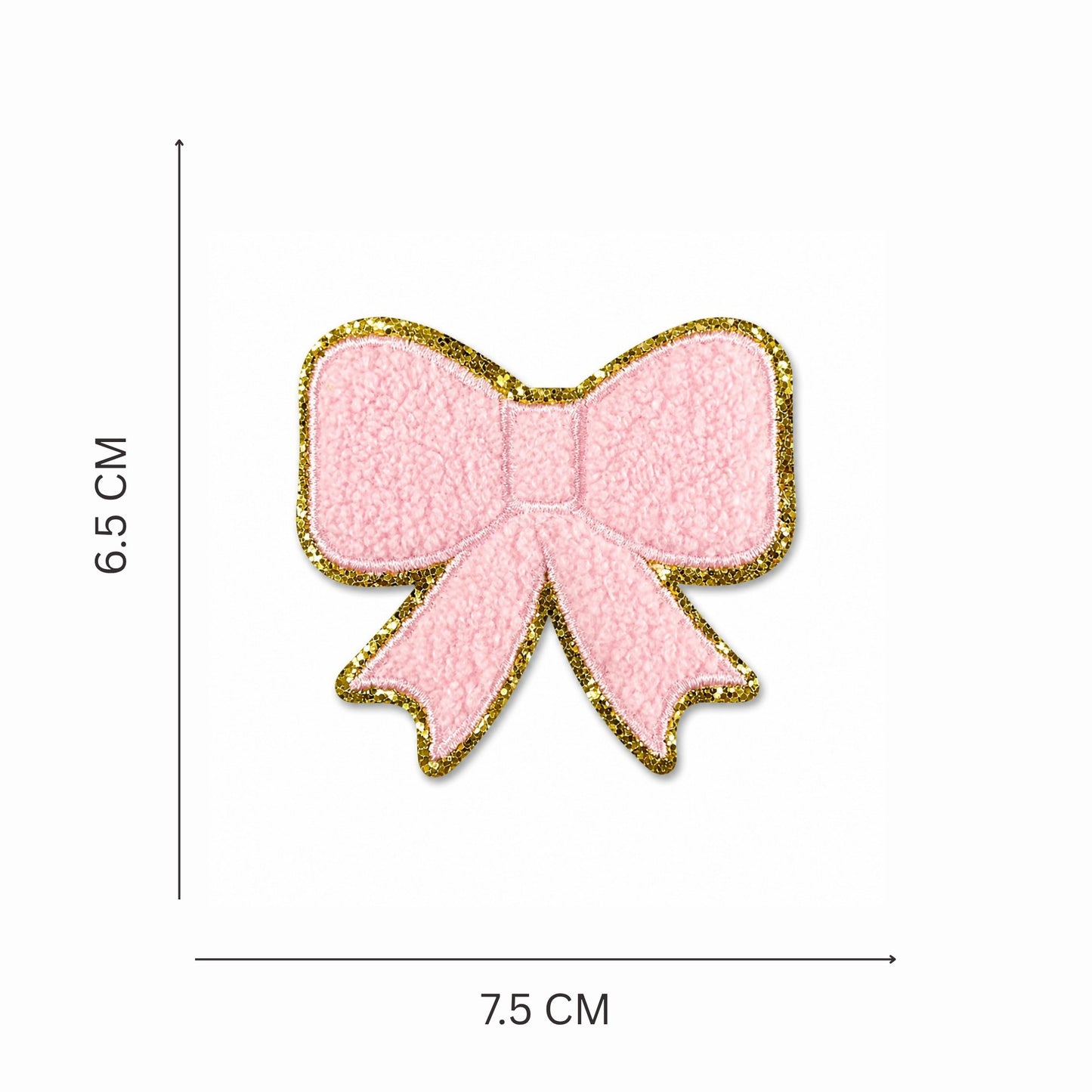 Pink Bow Chenille Iron On Patch