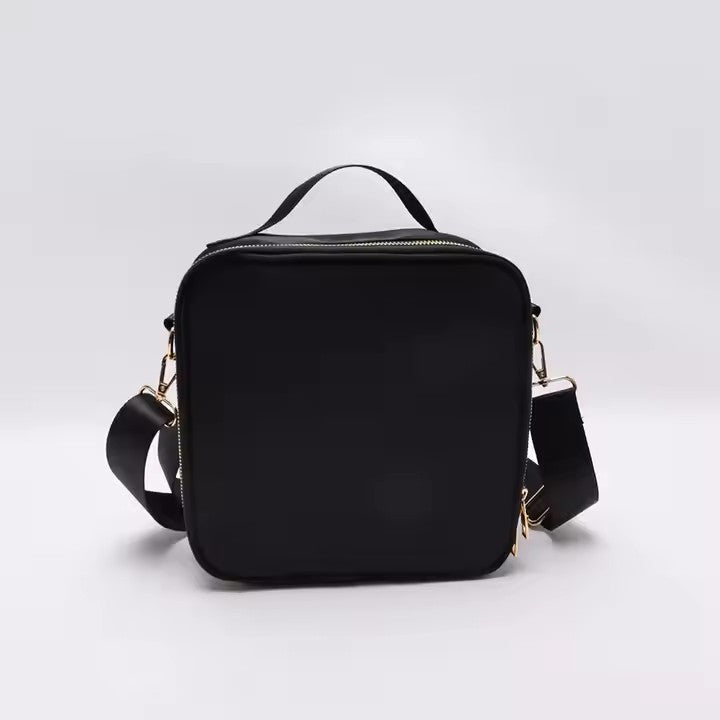 Kids’ Insulated Nylon Lunch Bag – Customizable with Patches & Fun Details ''Black''
