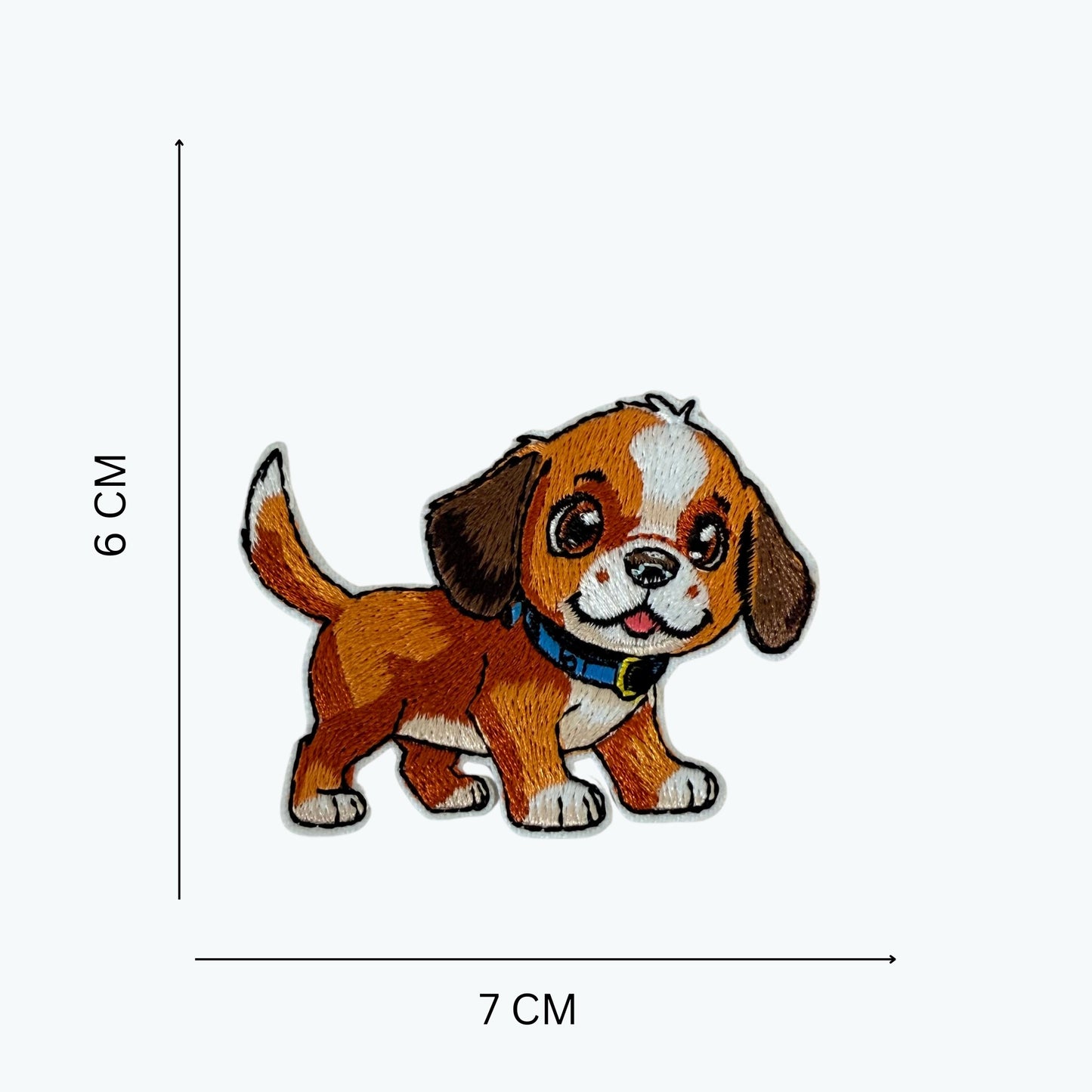Full-Size Realistic Dog Embroidery Iron-On Patch – Cute Detailed Pet Patch for Clothes, Bags & Jackets