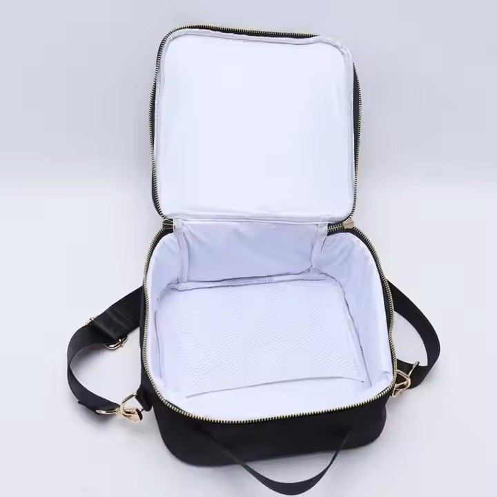 Kids’ Insulated Nylon Lunch Bag – Customizable with Patches & Fun Details ''Black''