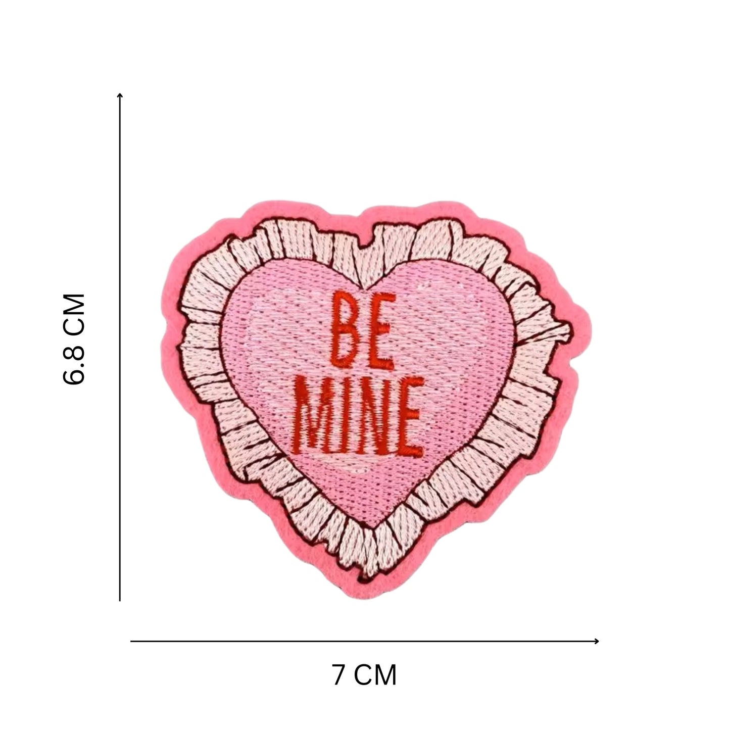 "Be Mine" Heart Embroidered Iron On Patch
