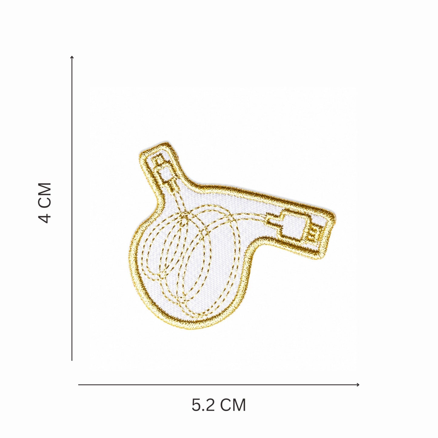 Charging Cord Gold Embroidered Iron On Patch
