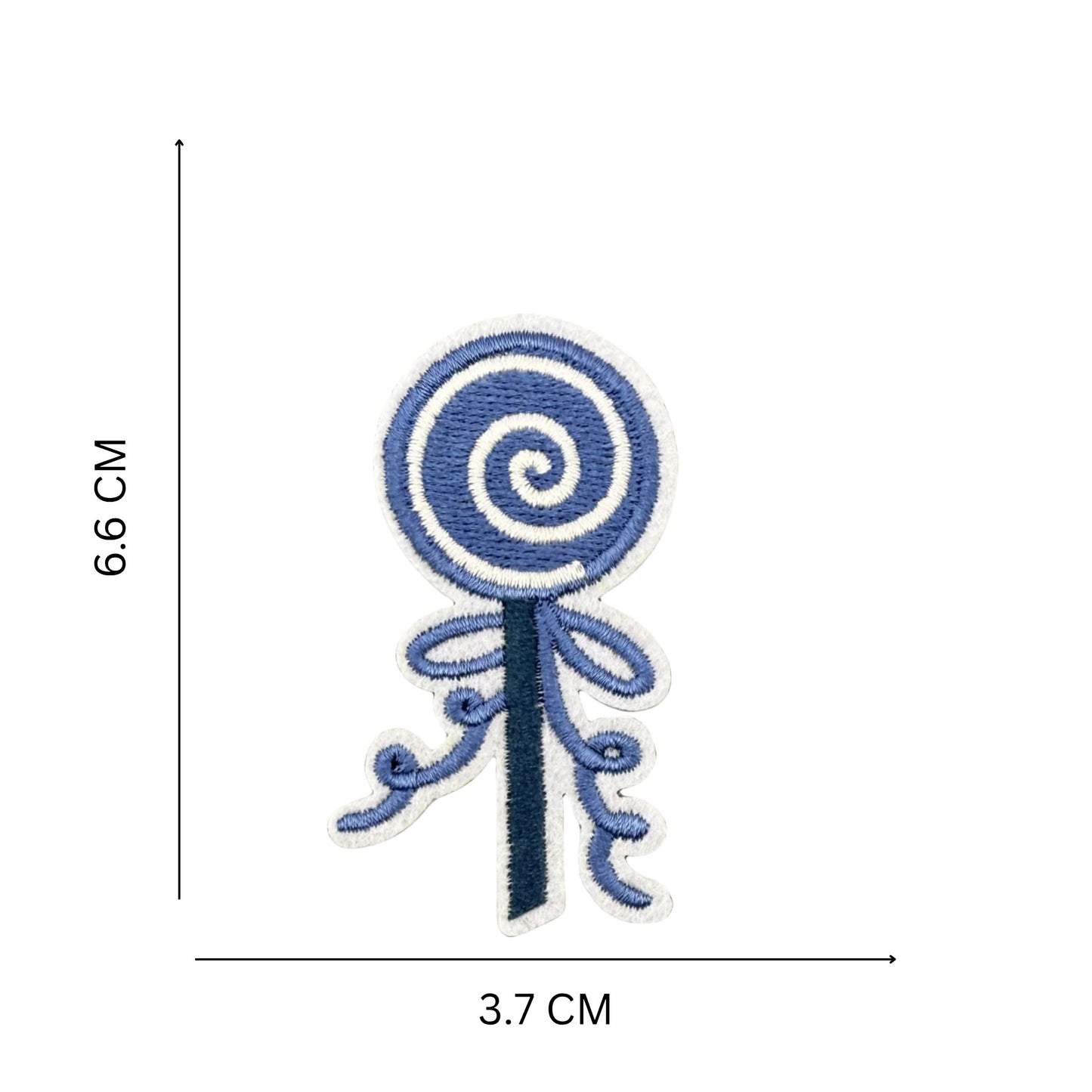 Blue Candy Lollipop Embroidered Iron-On Patch