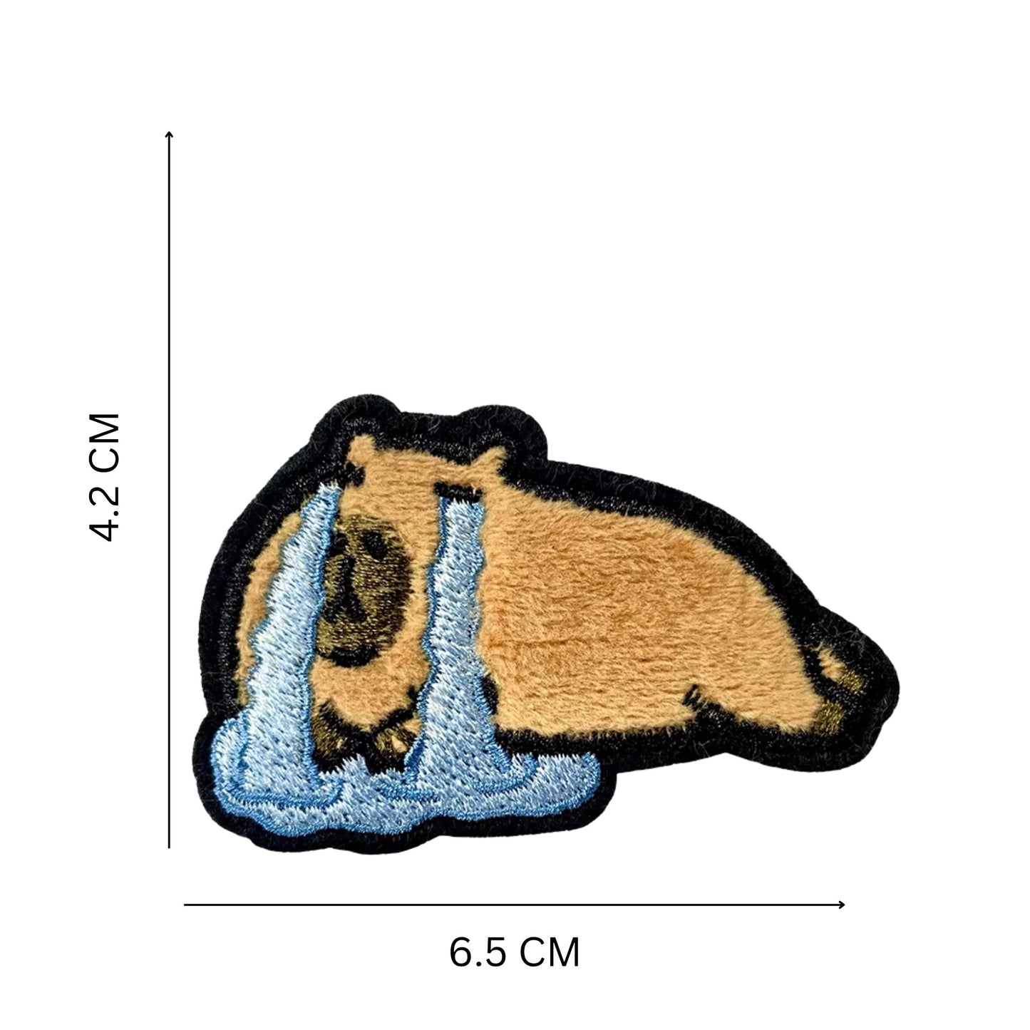 Velvet Texture Capybara Iron-On & Self-Stick Patches – Cute Animal Appliques for T-Shirts, Hoodies & Hats