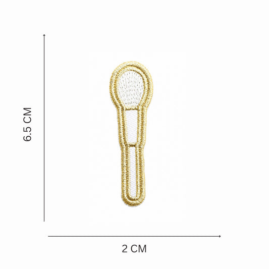 Makeup Brush Gold Embroidered Iron On Patch
