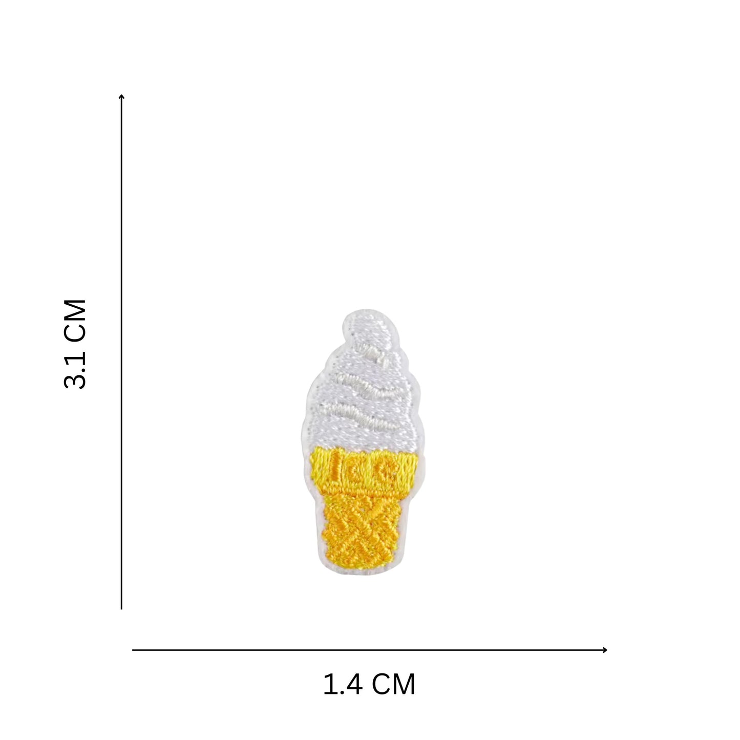 Mini Ice Cream Cone Embroidered Iron On Patch