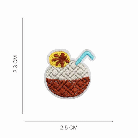 Mini Coconut Drink Embroidered Iron On Patch