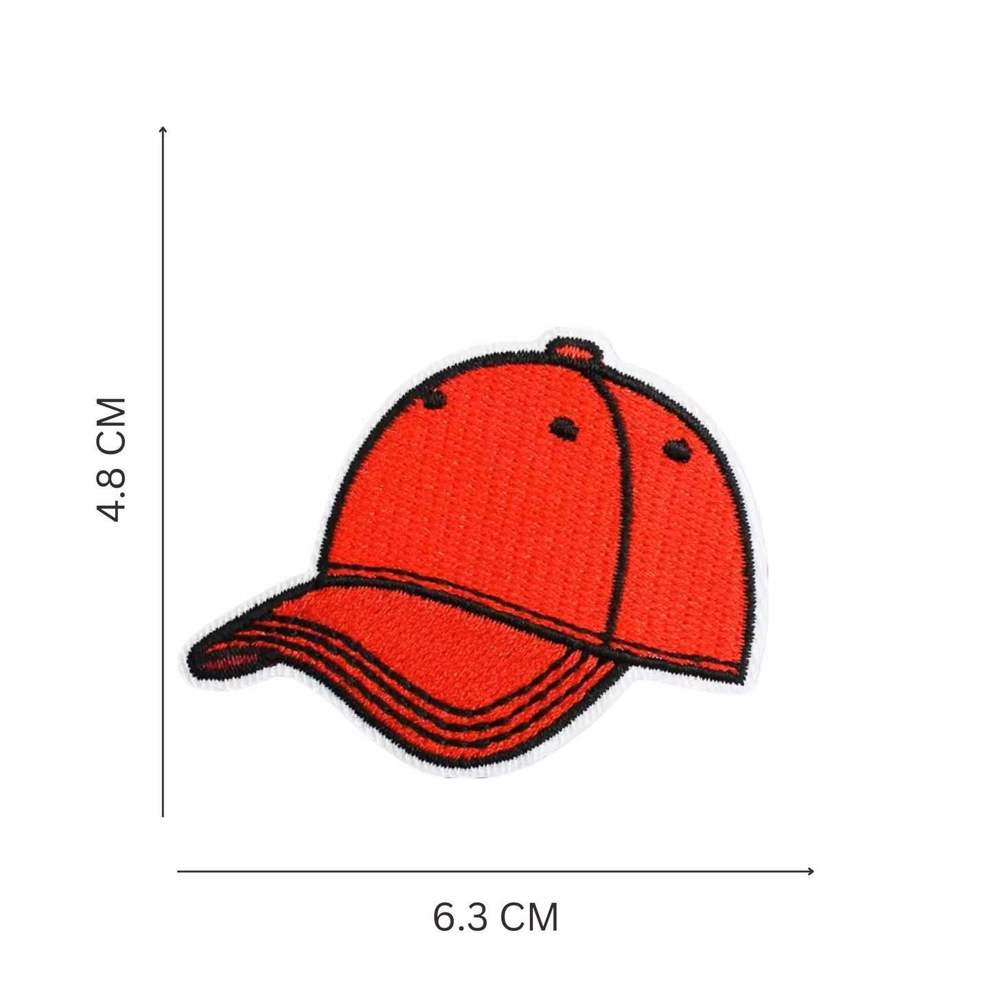 Classic Red Cap Embroidered Iron On Patch