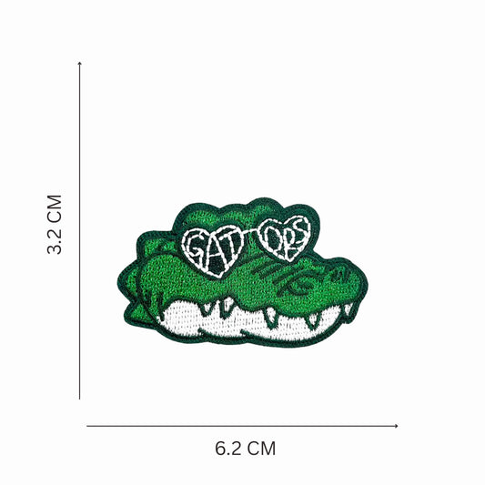 Crocodile/Gator Embroidered Iron-On Patch Set