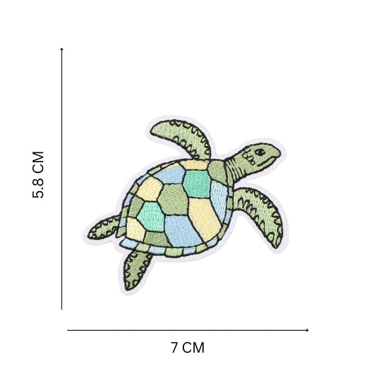 Turtle Embroidered Iron On Patch for Bags Jackets Denim Kids wear & DIY Customization