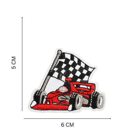 Racing Car Embroidered Iron On Patch for Jackets Bags and DIY Craft Projects Set of 5