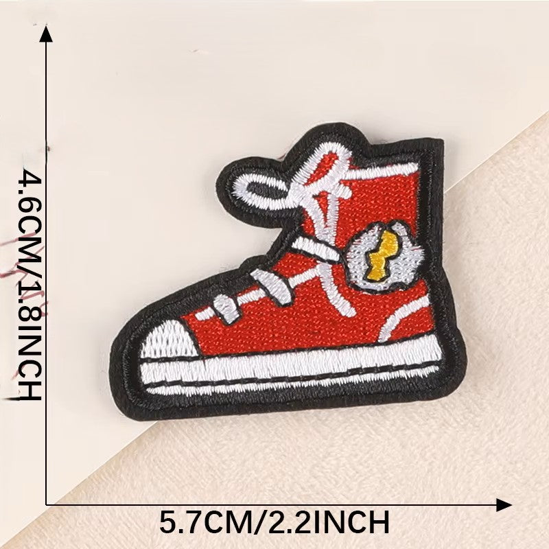 Iron On Colorful Embroidered Canvas Shoe Patches