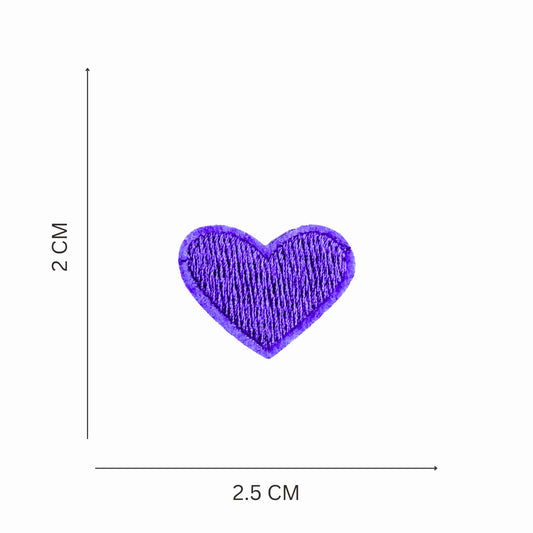 Multicolor Embroidered Heart Iron On Patch - Set of 20