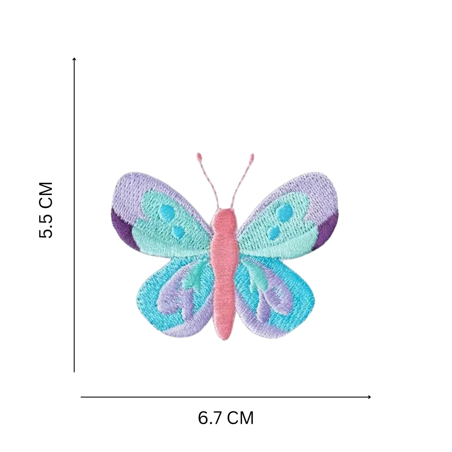 Cute Butterfly Patch for Jackets and Backpacks Soft Pastel Embroidered Iron On Patch