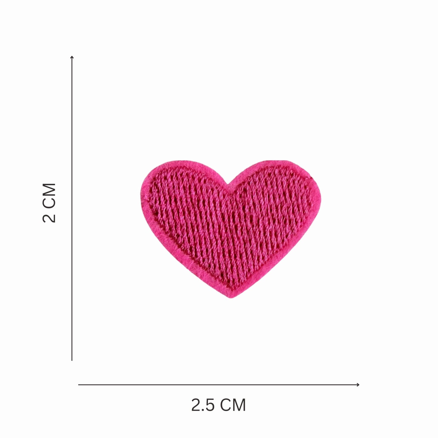 Multicolor Embroidered Heart Iron On Patch - Set of 20