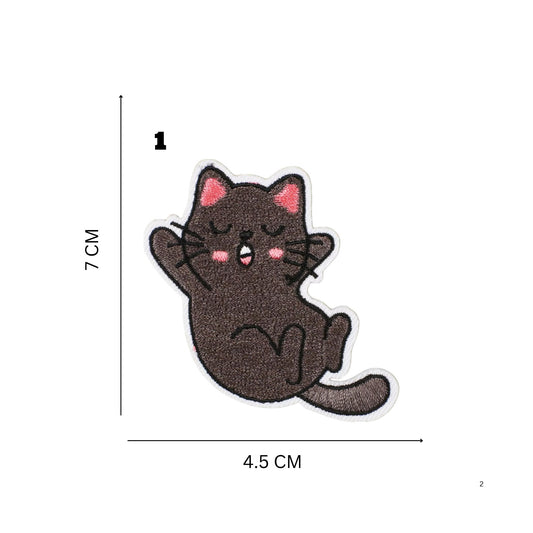Iron-On Patches - Cute Cat Embroidered for Jackets, Bags & More, 18 Designs