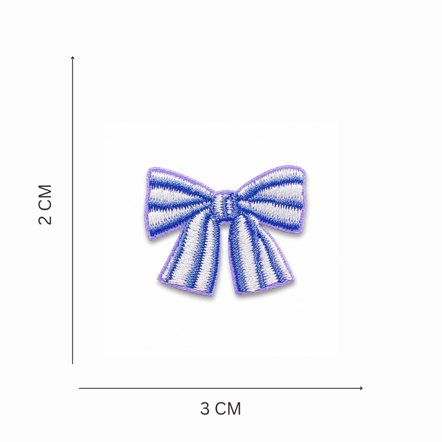 Blue Striped Bow Mini Stick On Patch