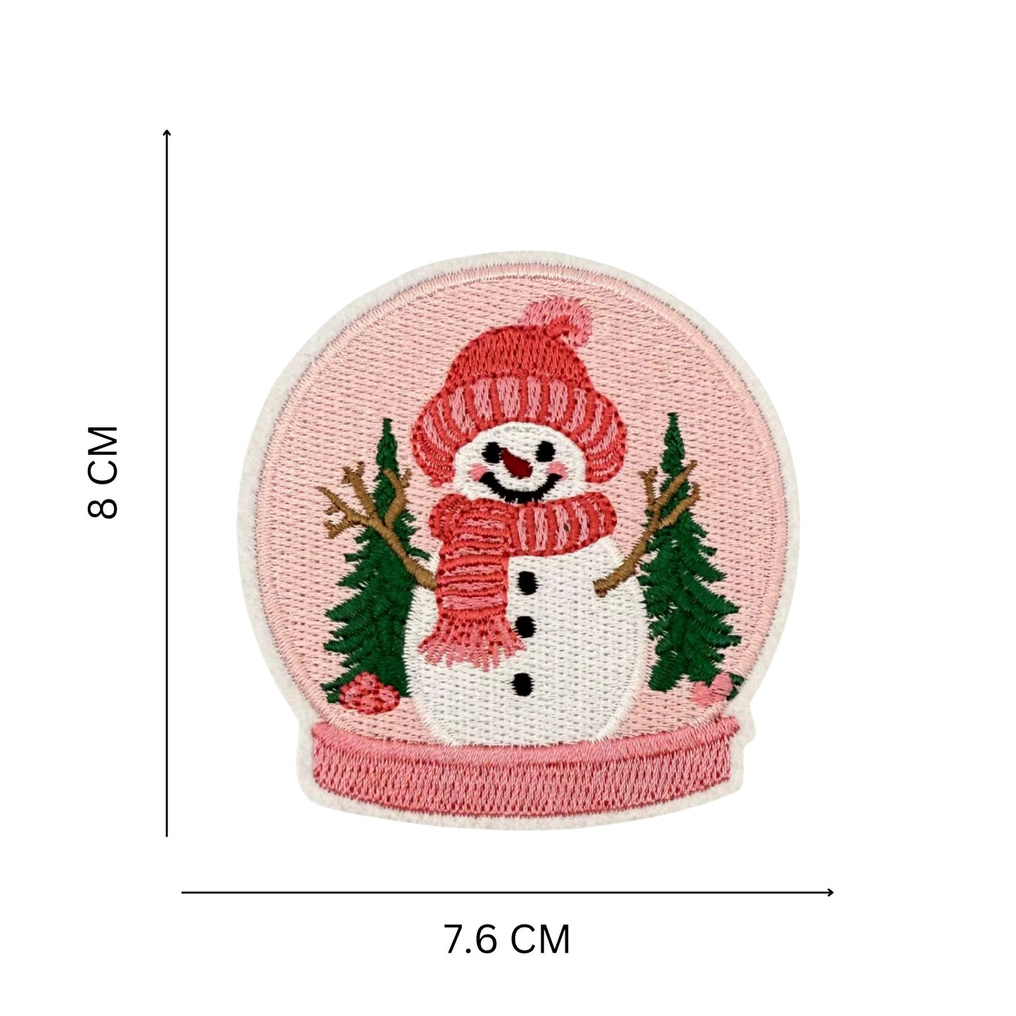 Snowman Snow Globe Iron-On Embroidered Patch
