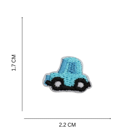 Mini Blue Car Embroidered Iron On Patch