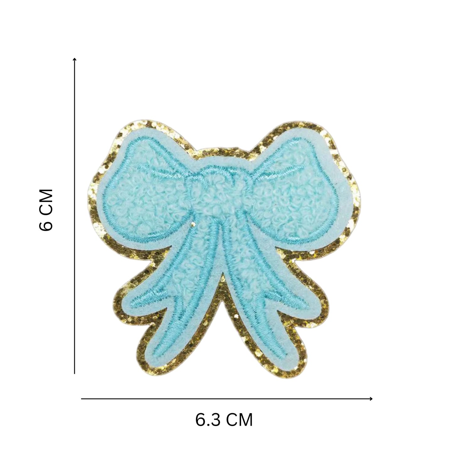 Cute Bowknot Shape Chenille Patch – Iron-On Glitter Applique for Clothing & Accessories