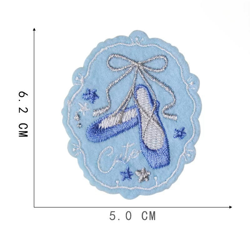 Self-Sticker/Iron-On Embroidered Ballet Patch – Elegant Dance Design for Clothes, Bags & DIY Decoration