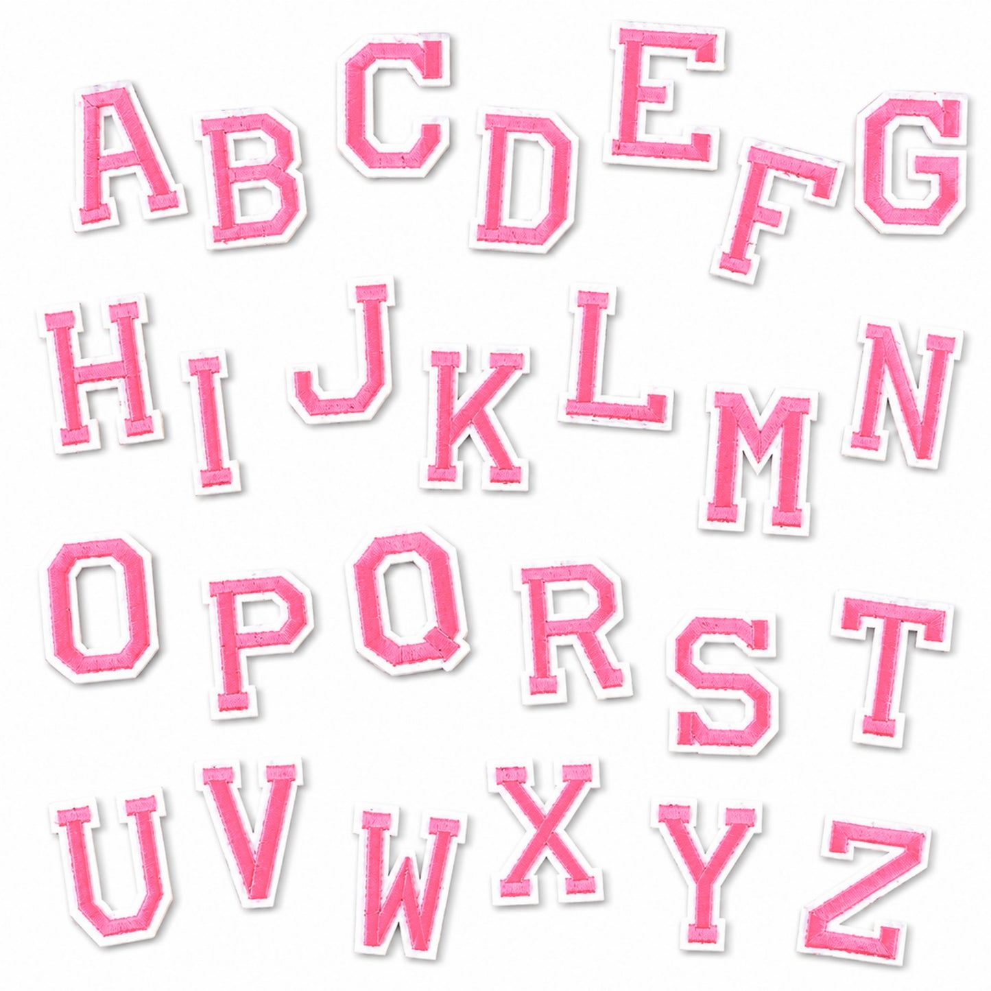 Iron On/Sew On Varsity Letter Patches - Pink