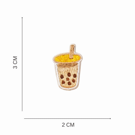 Mini Bubble Tea Cup Embroidered Iron On Patch