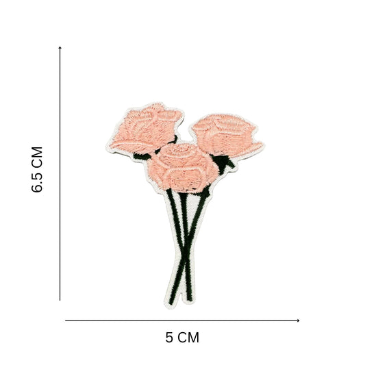 Peach Rose Bouquet Embroidery Patch for Clothes and Bags