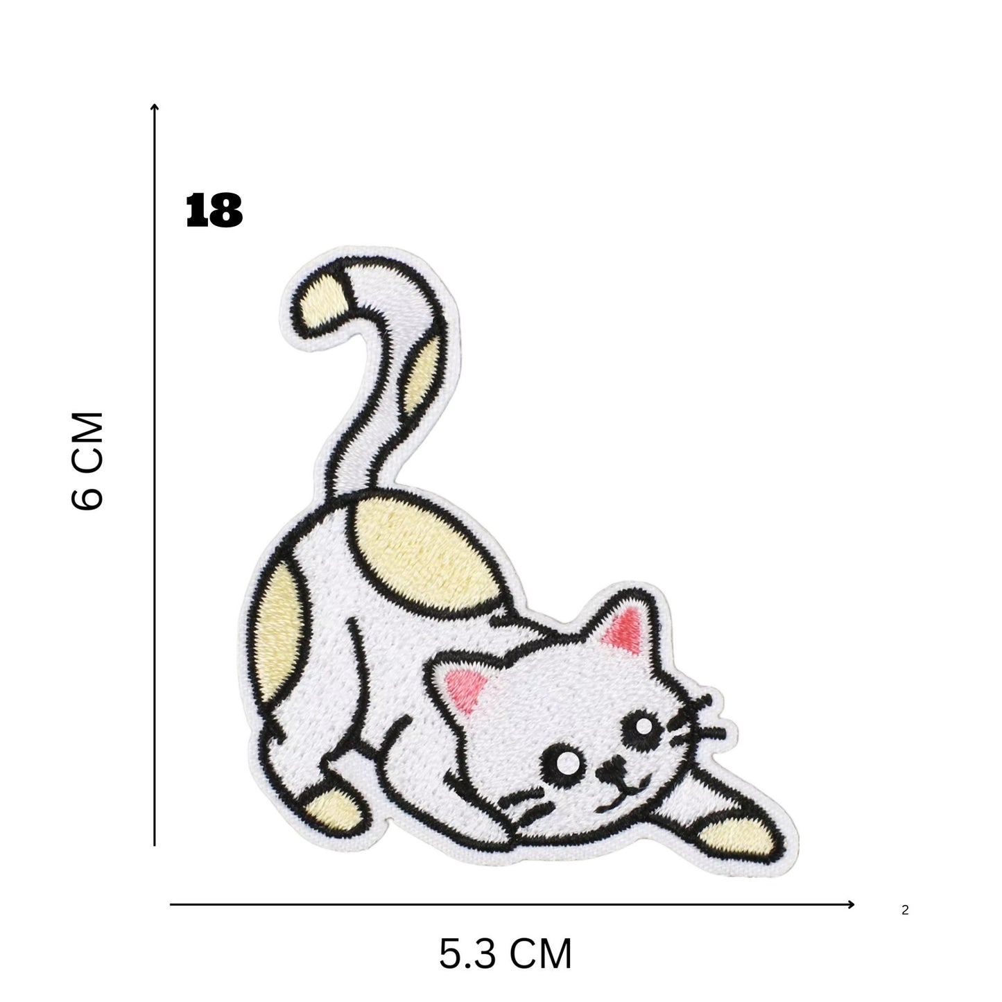 Iron-On Patches - Cute Cat Embroidered for Jackets, Bags & More, 18 Designs