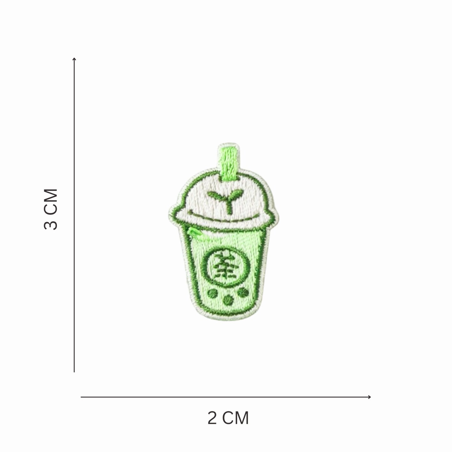 Mini Matcha Drink Embroidered Iron On Patch