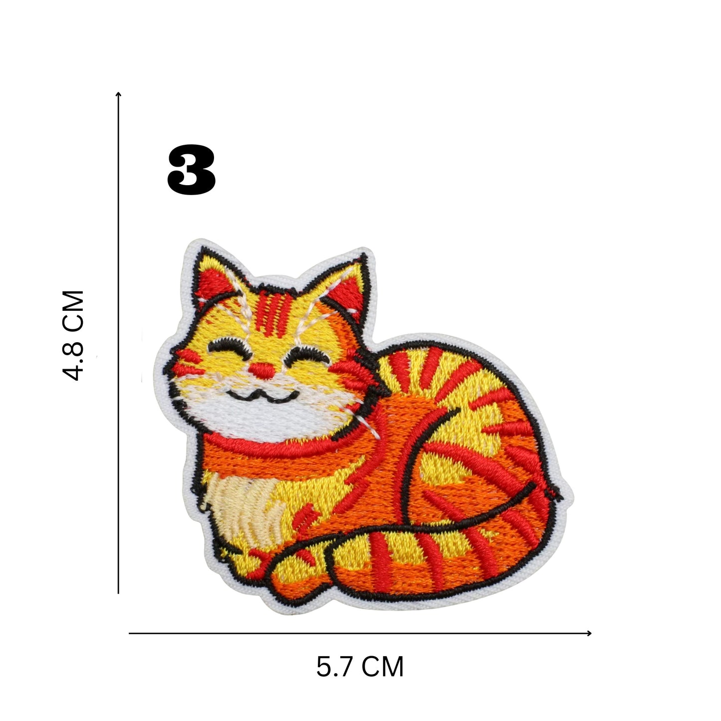 Orange Cat Lover’s Embroidered Iron-On Patch Set – 16 Adorable Designs for DIY Customization