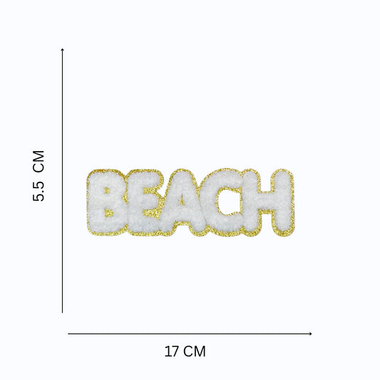 Iron-On Chenille "Beach" Letter Patches