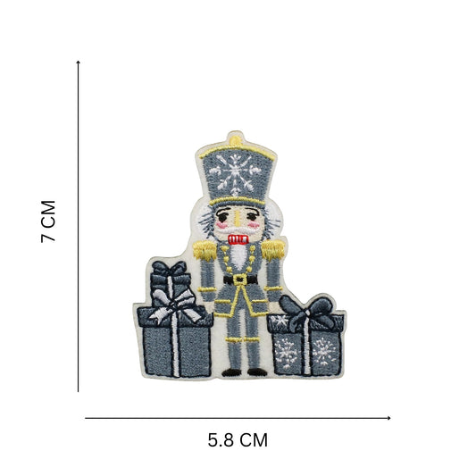 Christmas Nutcracker Embroidery Patch for Sweaters Tote Bags and Seasonal Décor
