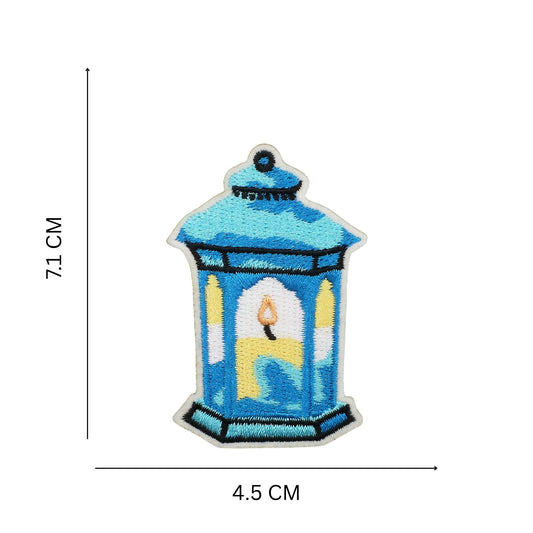 Christmas Lantern Embroidered Iron On Patch for Holiday Clothing and Accessories