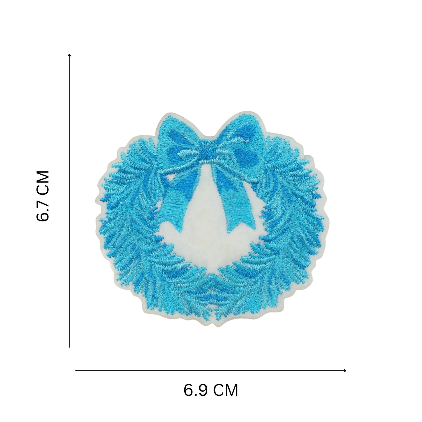 Embroidered Winter Wreath Iron On Patch