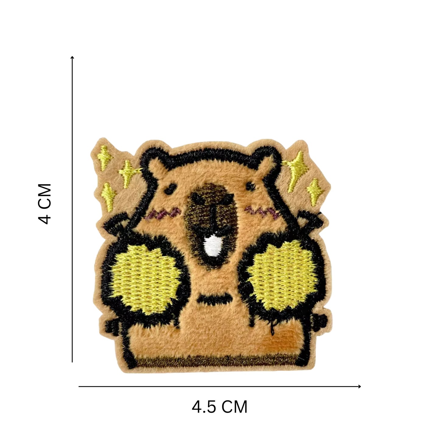 Velvet Texture Capybara Iron-On & Self-Stick Patches – Cute Animal Appliques for T-Shirts, Hoodies & Hats