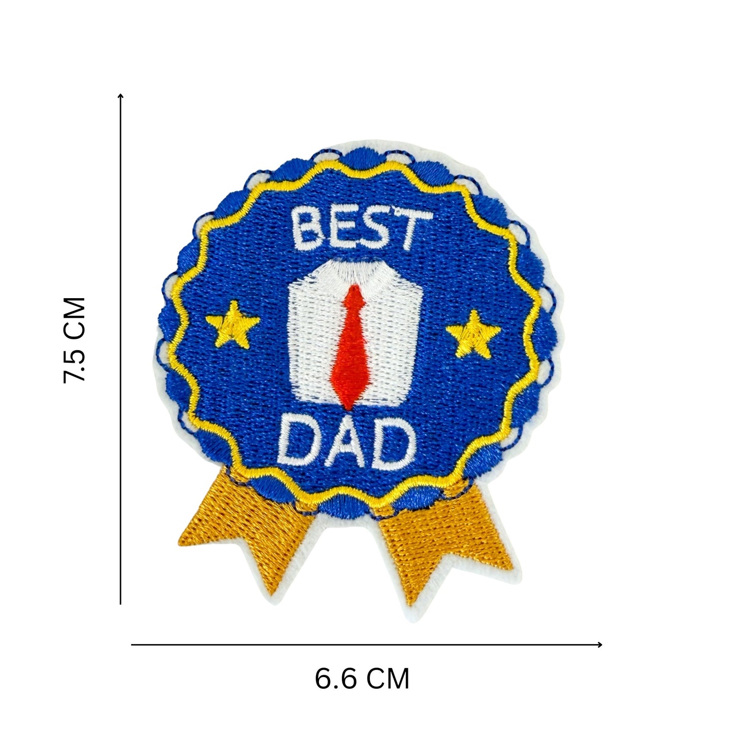 Best Dad Embroidered Iron-On Patch – Badge & Trophy Design for Clothes, Bags & DIY Gifts