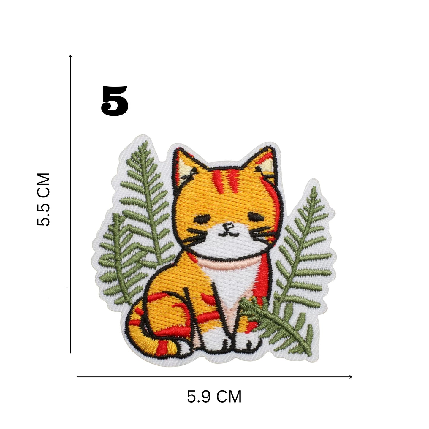 Orange Cat Lover’s Embroidered Iron-On Patch Set – 16 Adorable Designs for DIY Customization