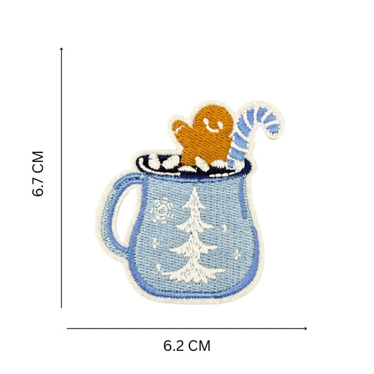 Iron-On/Sew-On Hot Cocoa Mug Embroidered Patch
