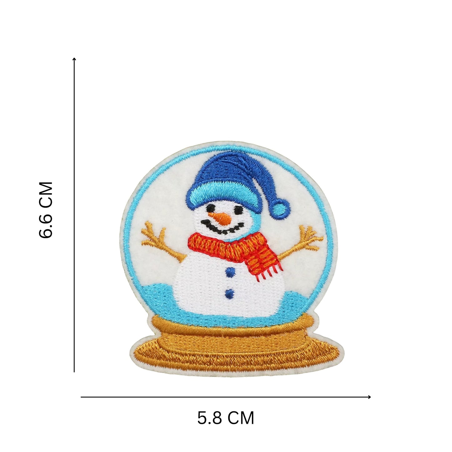 Holiday Snowman Globe Iron On/Sew On Patch