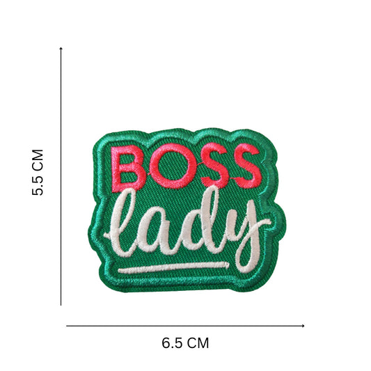 'Boss Lady'' Embroidered Iron On Patch