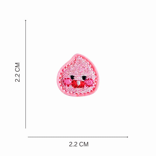 Peachy Droplet Embroidered Iron On Patch