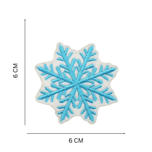 Icy Blue Snowflake Embroidered Patch for Christmas Clothing and Accessories