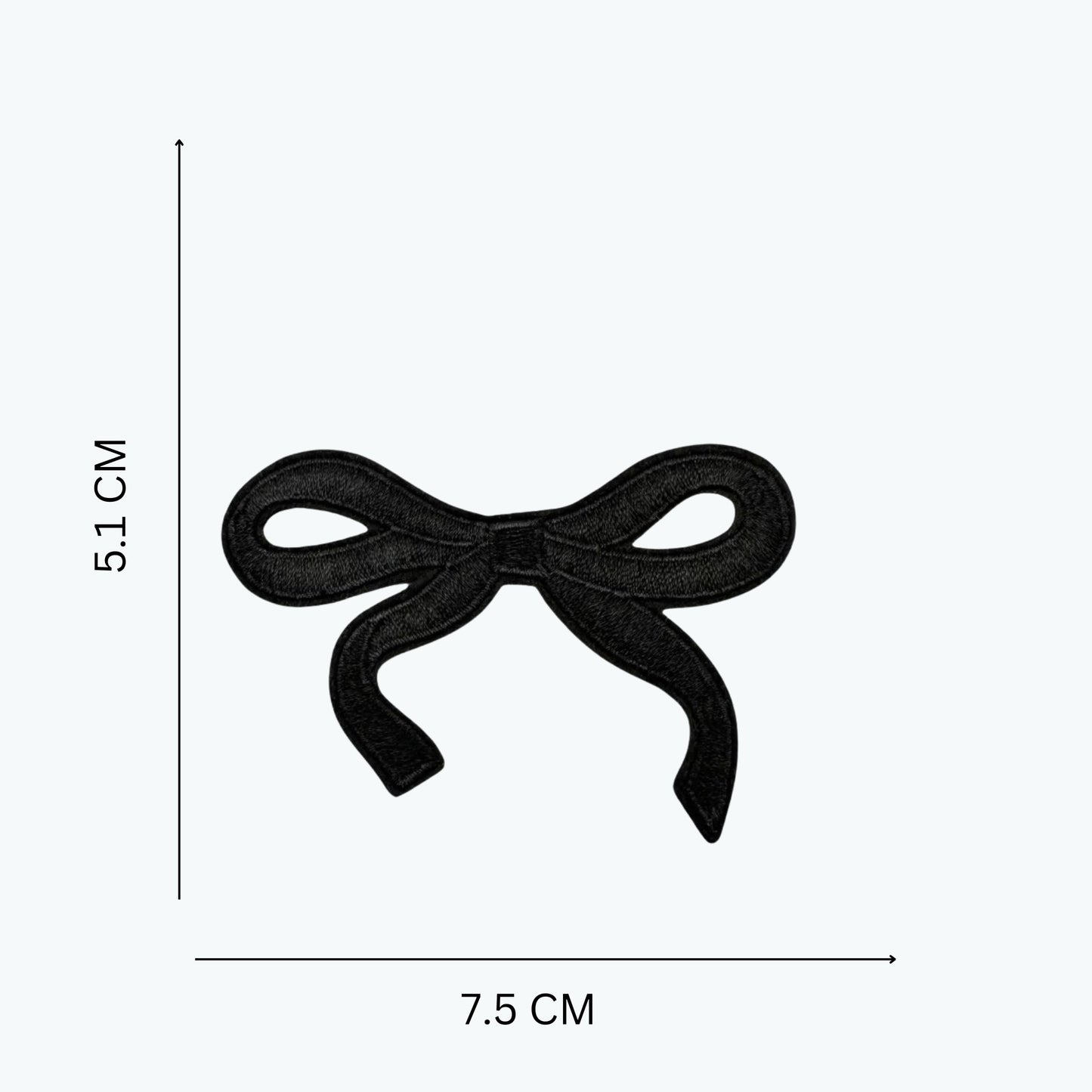 Iron-On Bow Patch – 7.5cm Embroidered Patch in Multiple Colors