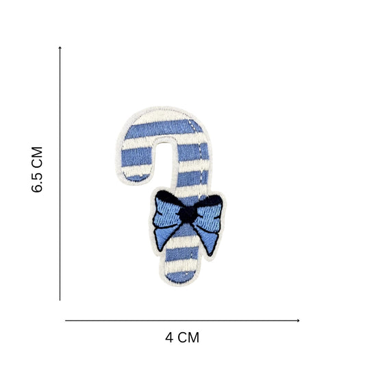 Christmas Candy Cane Embroidered Iron On Patch for Clothing and Accessories