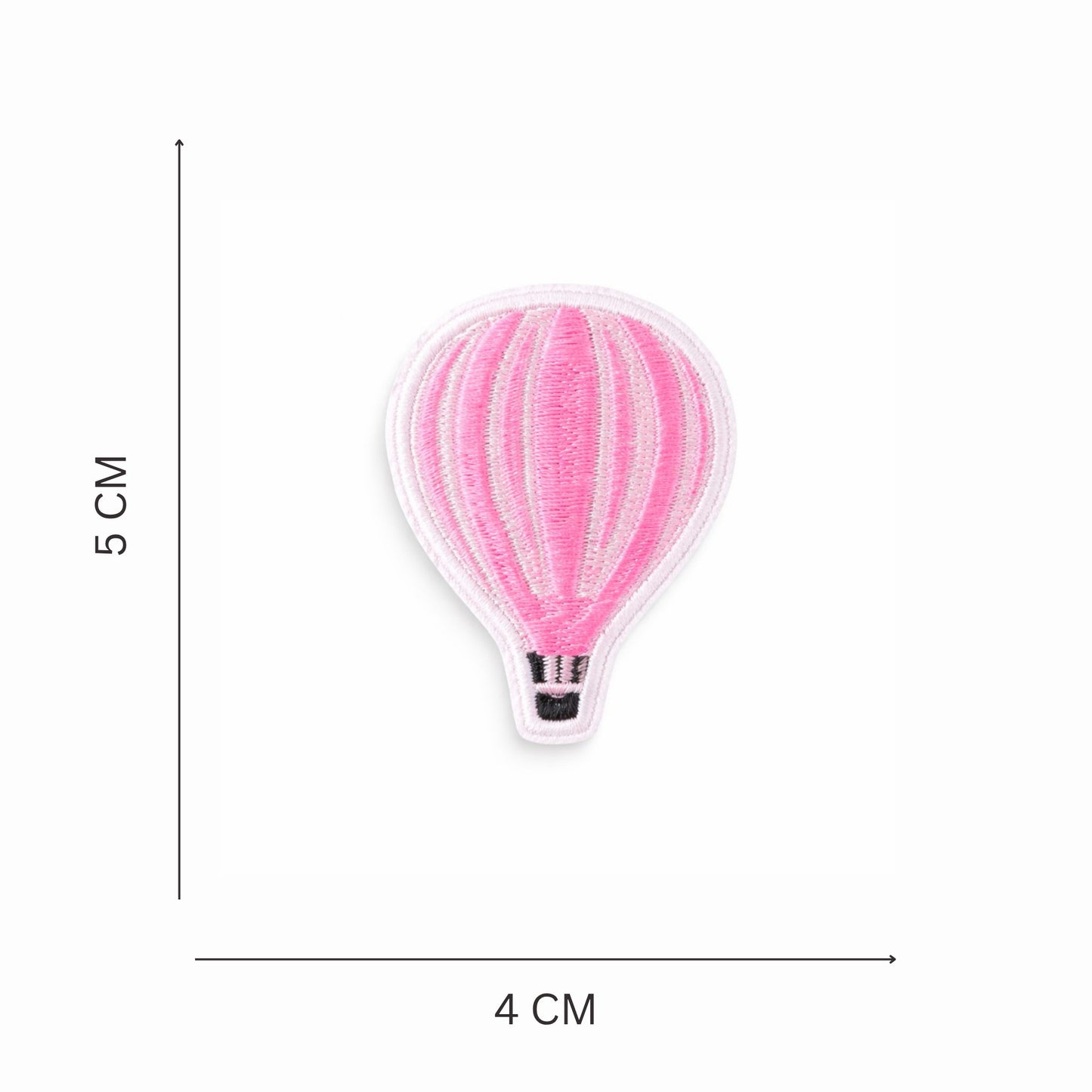 Pink Hot Air Balloon Embroidered Iron-On Patch