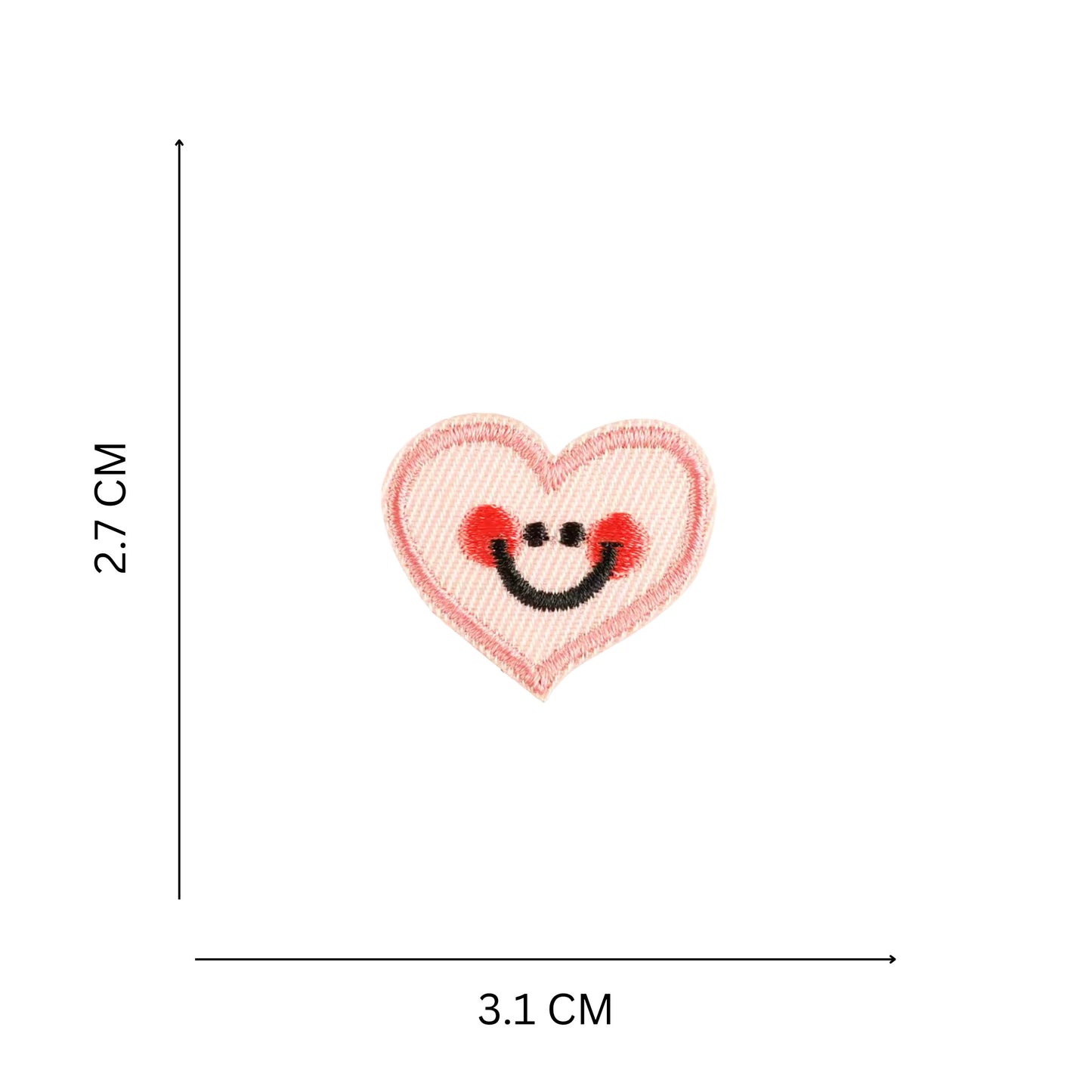 Mini Smiley Face Heart Iron On Patch