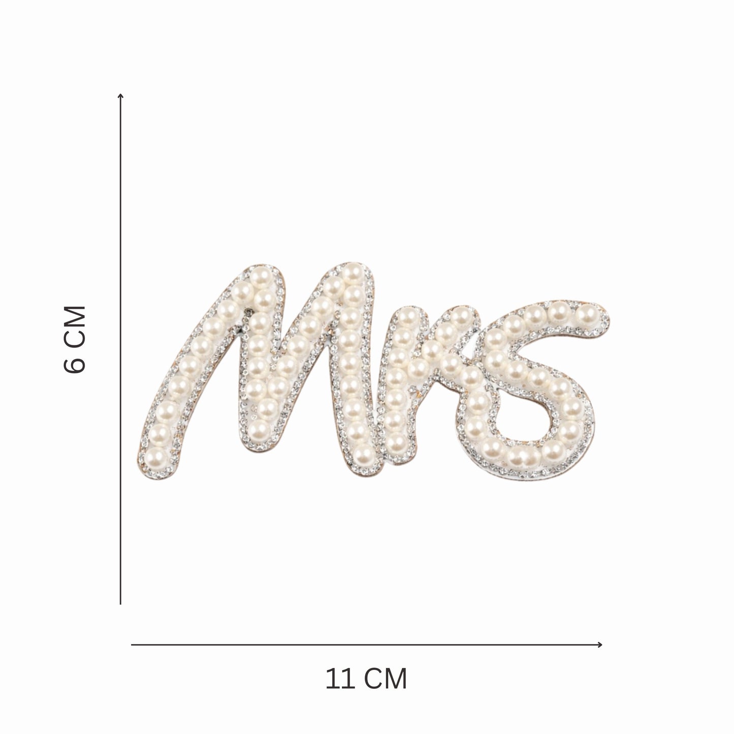 Rhinestone Pearl Bride, Babe & Mrs Iron On & Stick On Patch